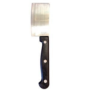 Stainless Steel Kitchen Cheese Cleaver with Black Handle Silverware Cooking Tool